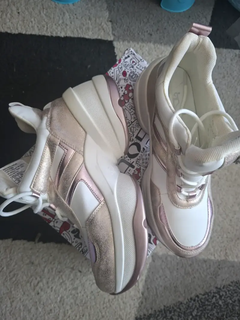 Zapatillas deportivas mujer doradas con plataforma - 2