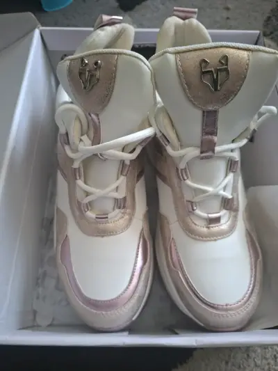 Zapatillas deportivas mujer doradas con plataforma - miniatura 3