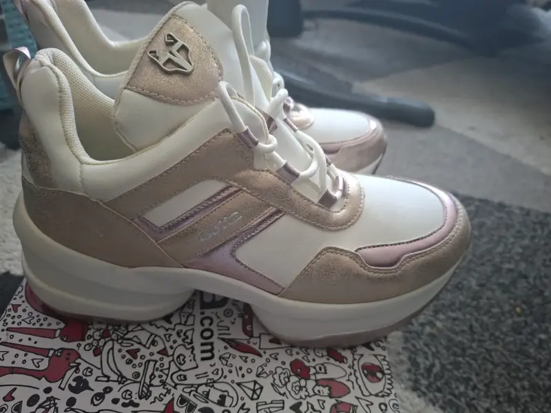 Zapatillas deportivas mujer doradas con plataforma - 4