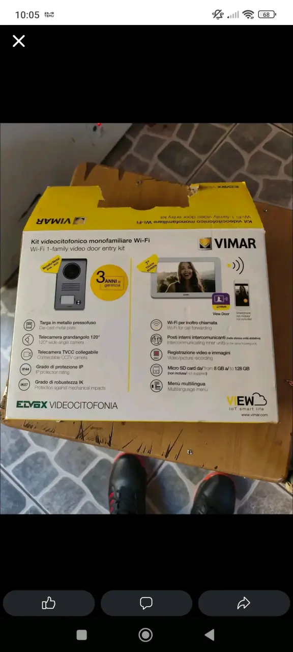 Kit Videoportero Wi-Fi Vimar con Pantalla Táctil