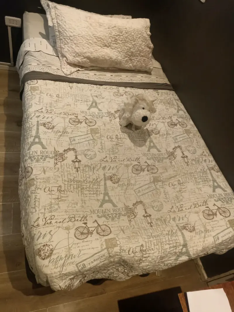 Cama individual con colchón y ropa de cama - 2