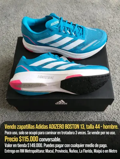 Zapatillas Adidas Adizero Boston 13 Hombre Talla 44 - miniatura 3