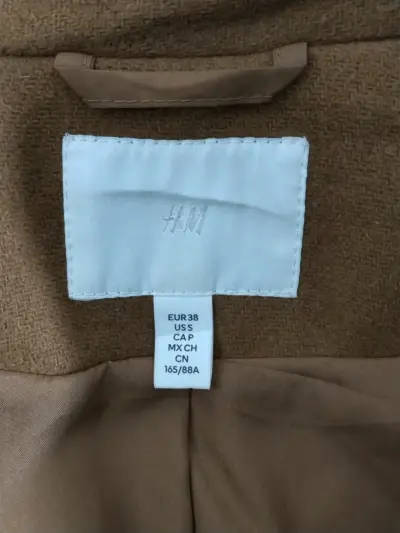 Hermoso Abrigo Largo Camel H&M -Talla S/M - miniatura 6