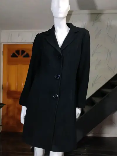 Abrigo 3/4 Negro Giada –talla 38 - miniatura 1