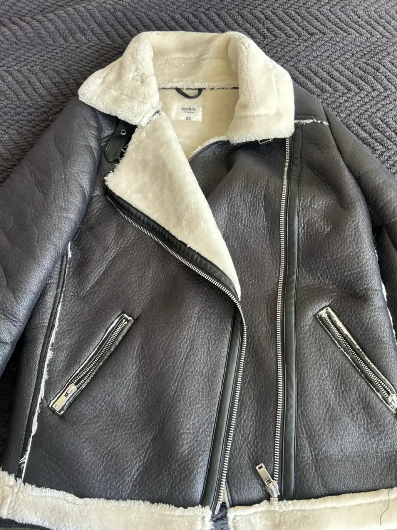 Chaqueta de cuero Sybilla con forro de lana XS - 1