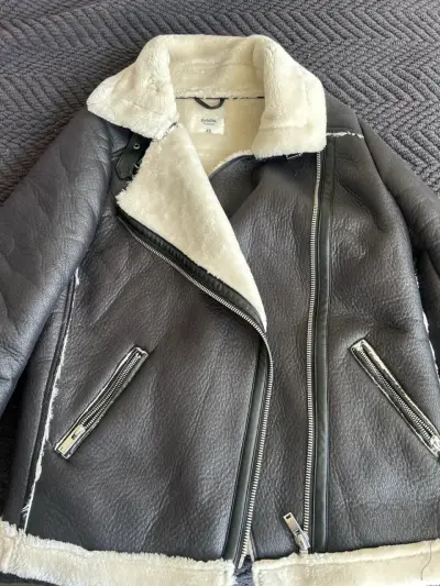 Chaqueta de cuero Sybilla con forro de lana XS - miniatura 1