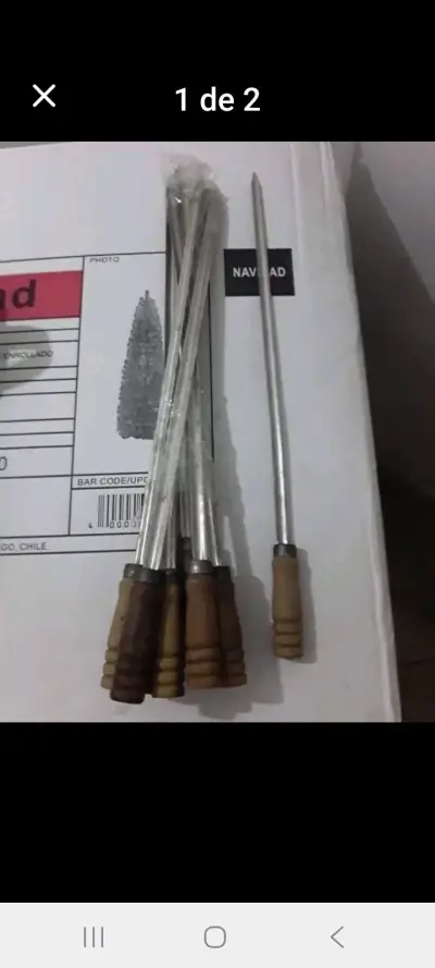 Set de 13 anticuchos de acero con mango de madera - miniatura 1