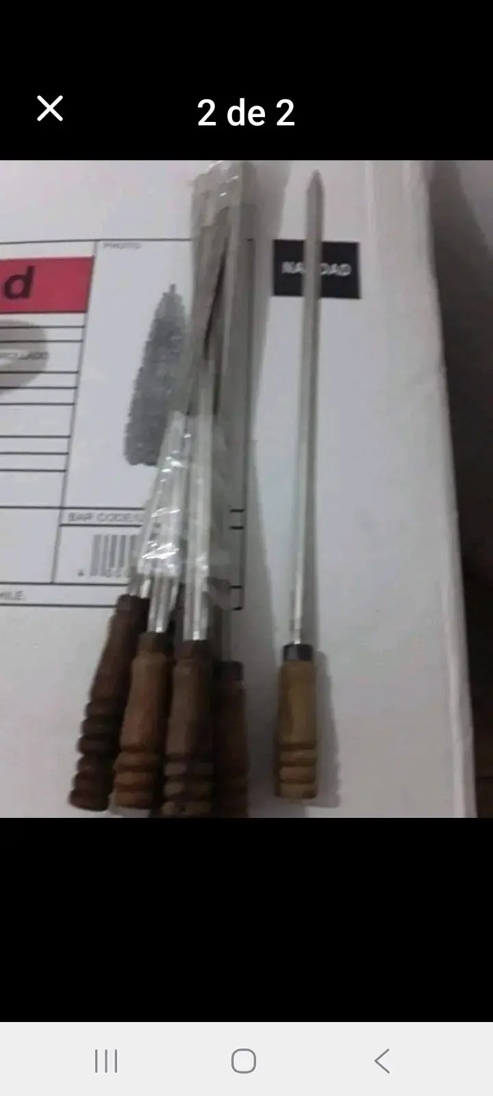 Set de 13 anticuchos de acero con mango de madera - 2