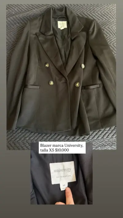 Blazer negro marca University talla XS - miniatura 1