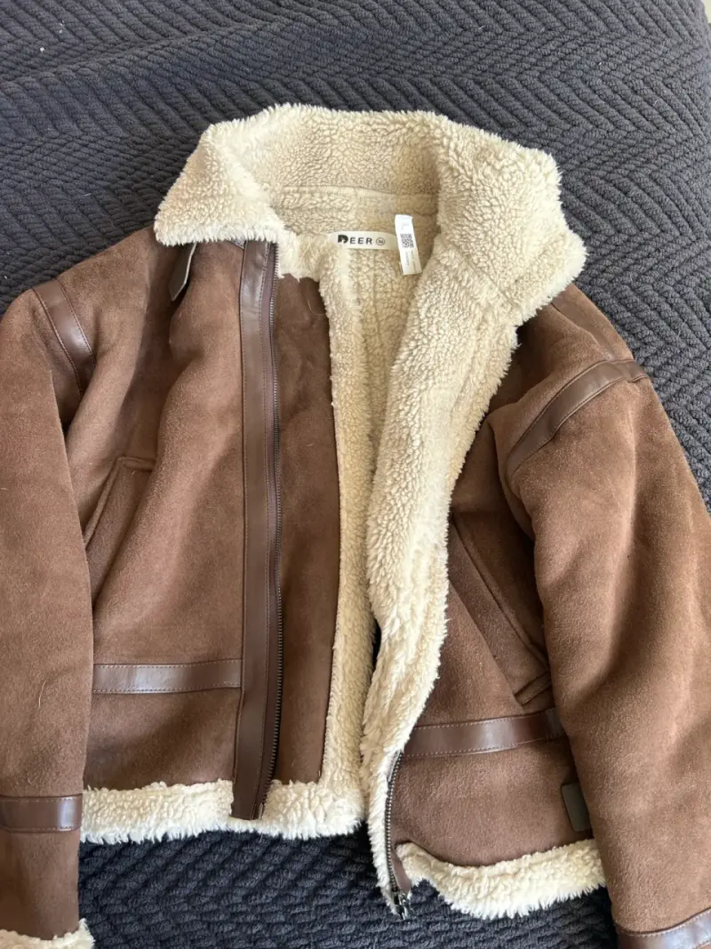 Chaqueta de cuero sintético con forro de lana - 2