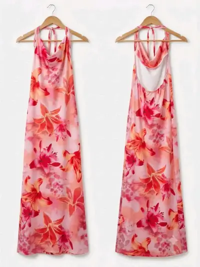 Vestido largo floral Opulessa - miniatura 1
