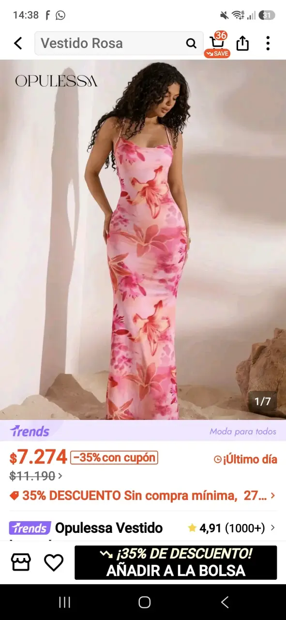 Vestido largo floral Opulessa - 2