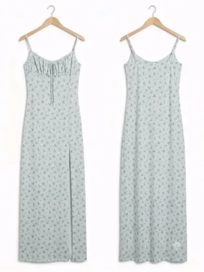 Vestido largo floral - miniatura 1