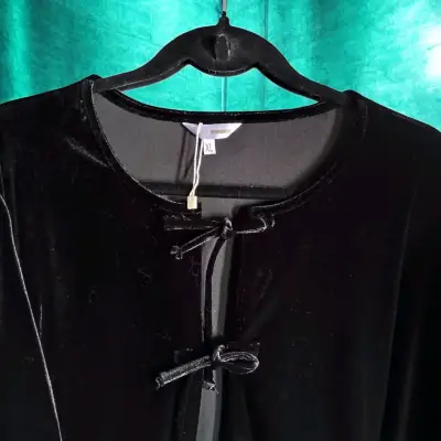 Chaqueta de terciopelo negro con lazos - miniatura 2