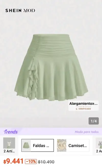 Falda corta verde - miniatura 3