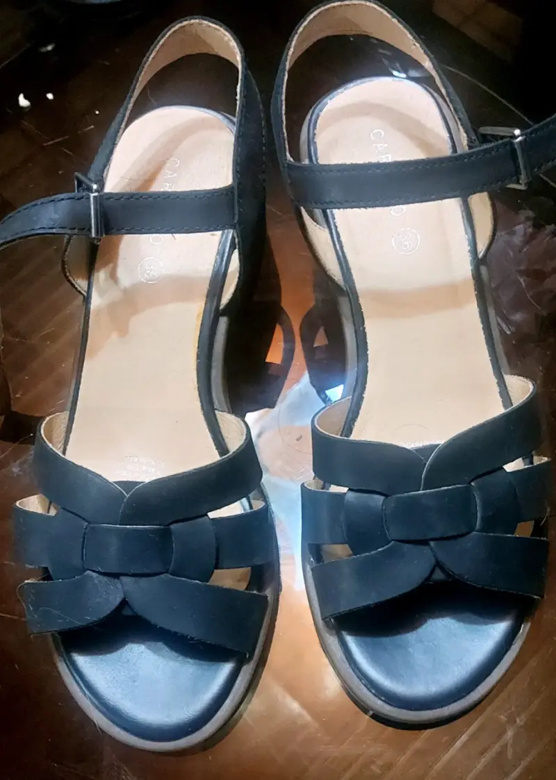 Sandalias de cuero negro con tacón Carrano - 2