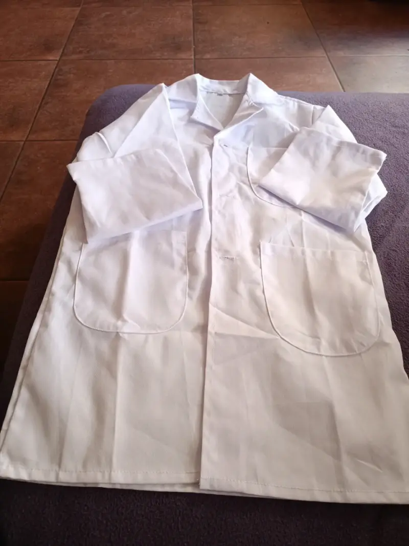 Delantal blanco de laboratorio unisex talla S