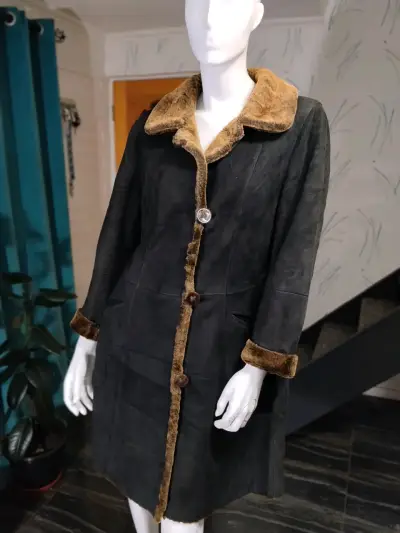 Chaquetón Vintage Gamuza y Piel Genuina de cordero - miniatura 1