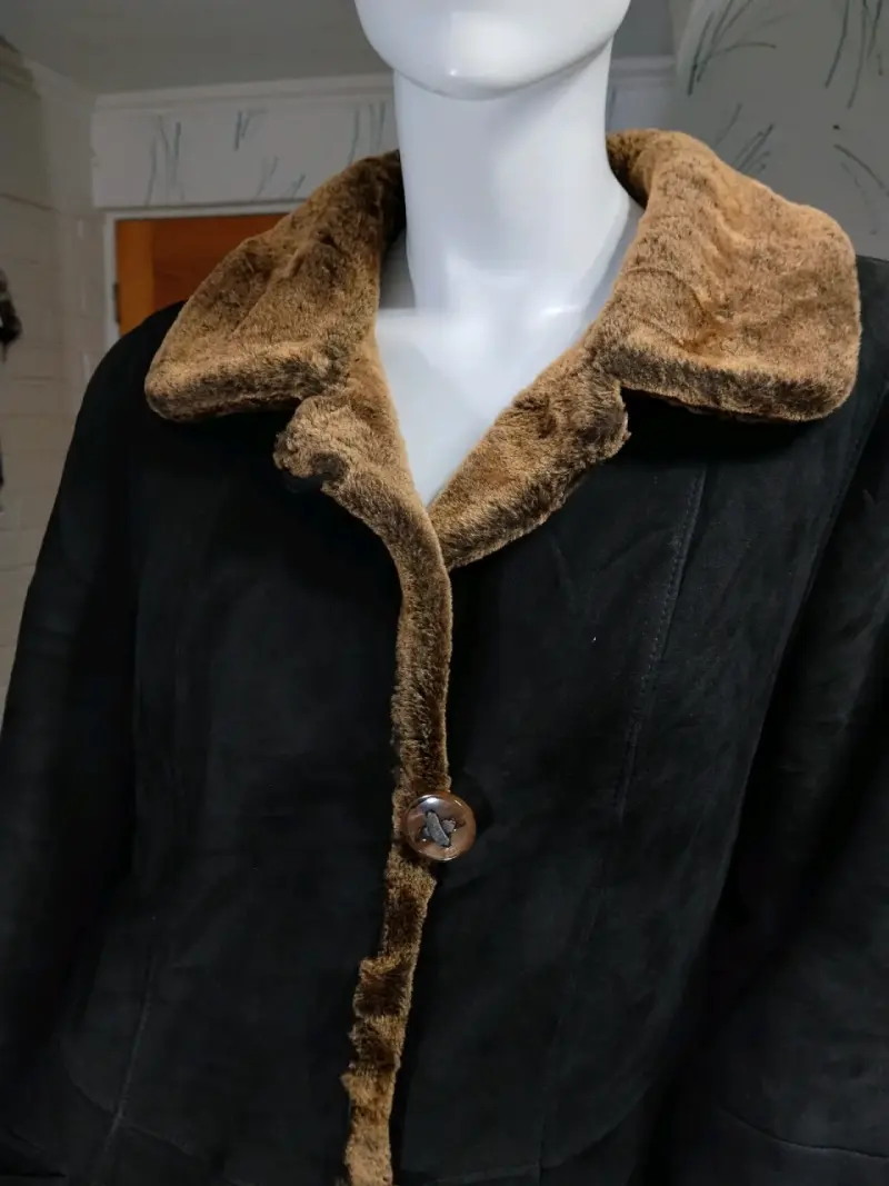 Chaquetón Vintage Gamuza y Piel Genuina de cordero - 3
