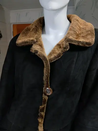 Chaquetón Vintage Gamuza y Piel Genuina de cordero - miniatura 3