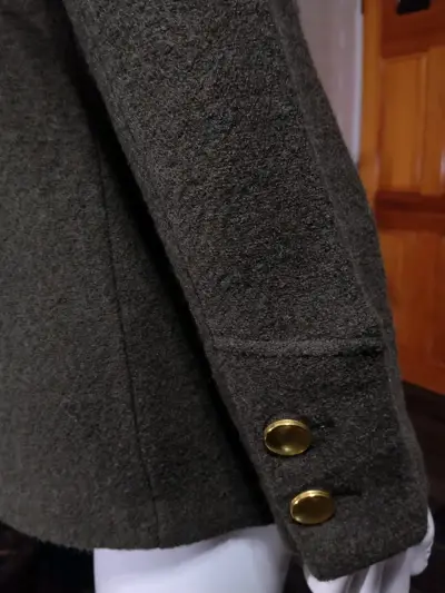 Abrigo de lana marron oliva talla 38 - miniatura 3