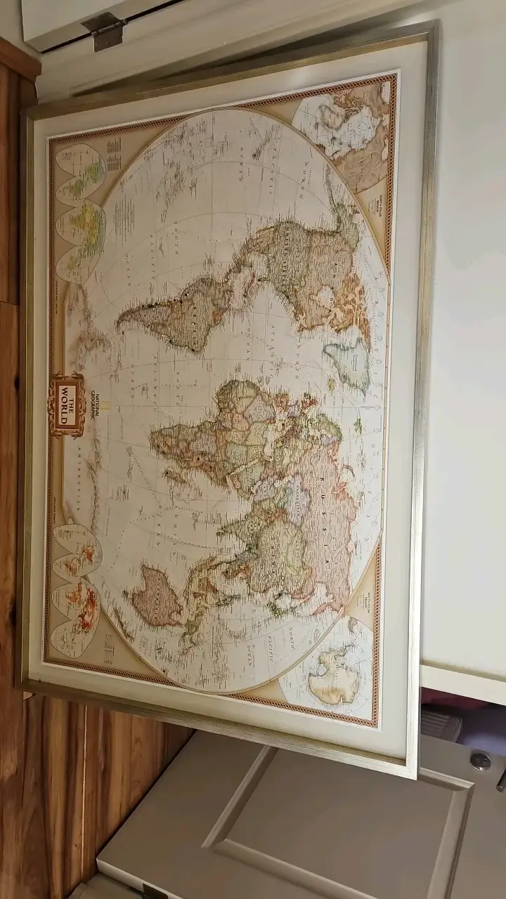 Mapa del mundo enmarcado vintage - 2