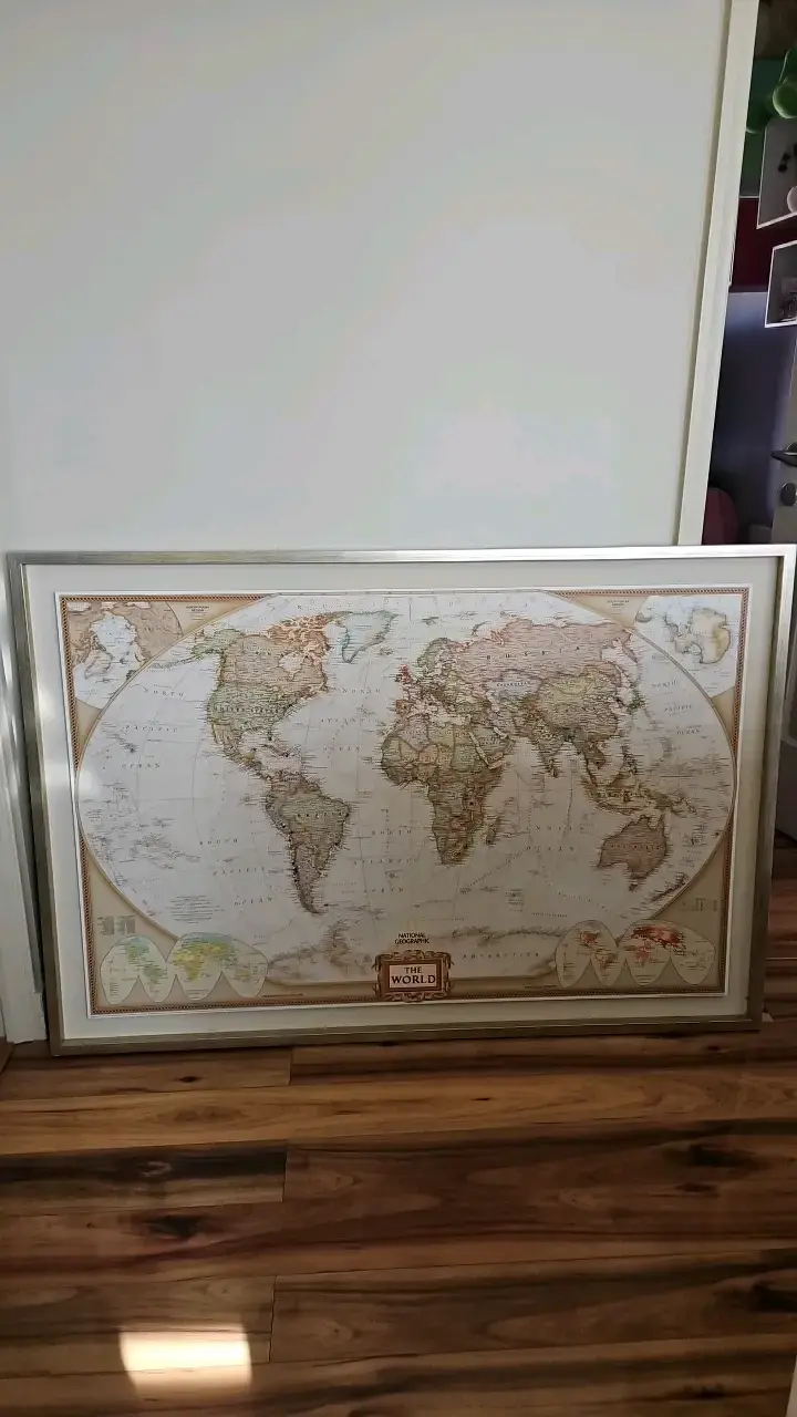 Mapa del mundo enmarcado vintage - 3