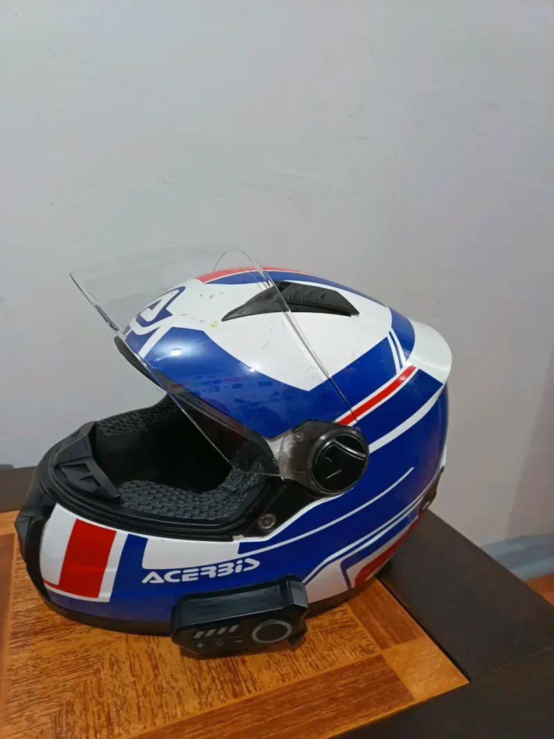 Casco de moto Acerbis azul con visera - 1
