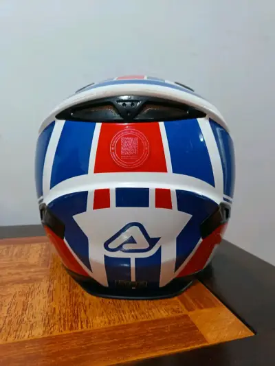 Casco de moto Acerbis azul con visera - miniatura 2