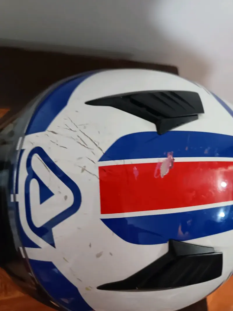 Casco de moto Acerbis azul con visera - 5