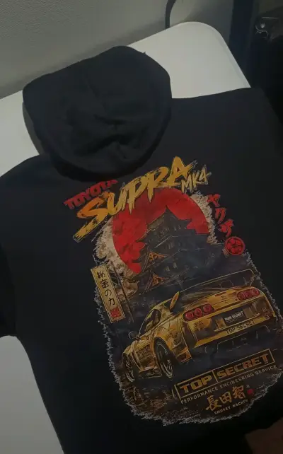 Polerón con capucha Toyota Supra MK4 negro - miniatura 1