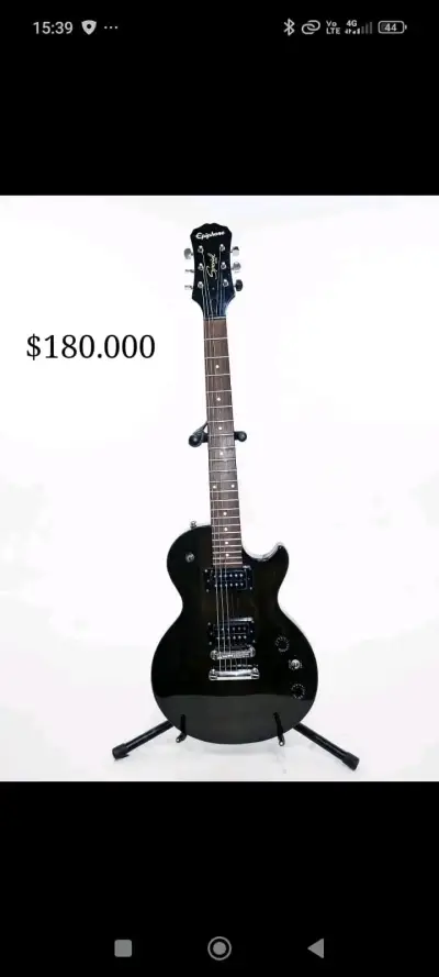 Guitarra eléctrica amarilla tipo Stratocaster - miniatura 3