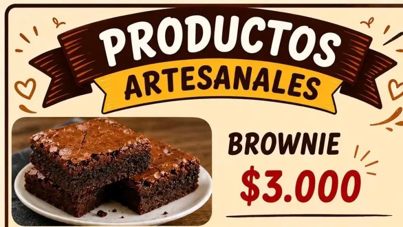 Brownie artesanal delicioso y fresco - 1