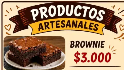 Brownie artesanal delicioso y fresco - miniatura 1