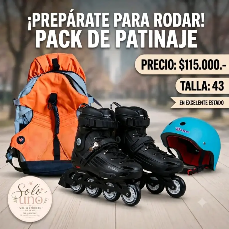 Pack de Patinaje con Patines Talla 43 y Casco - 1