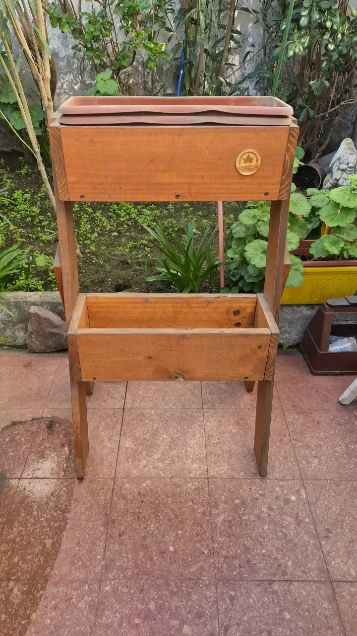 Huerto Urbano de Madera con Cajón Inferior - 1