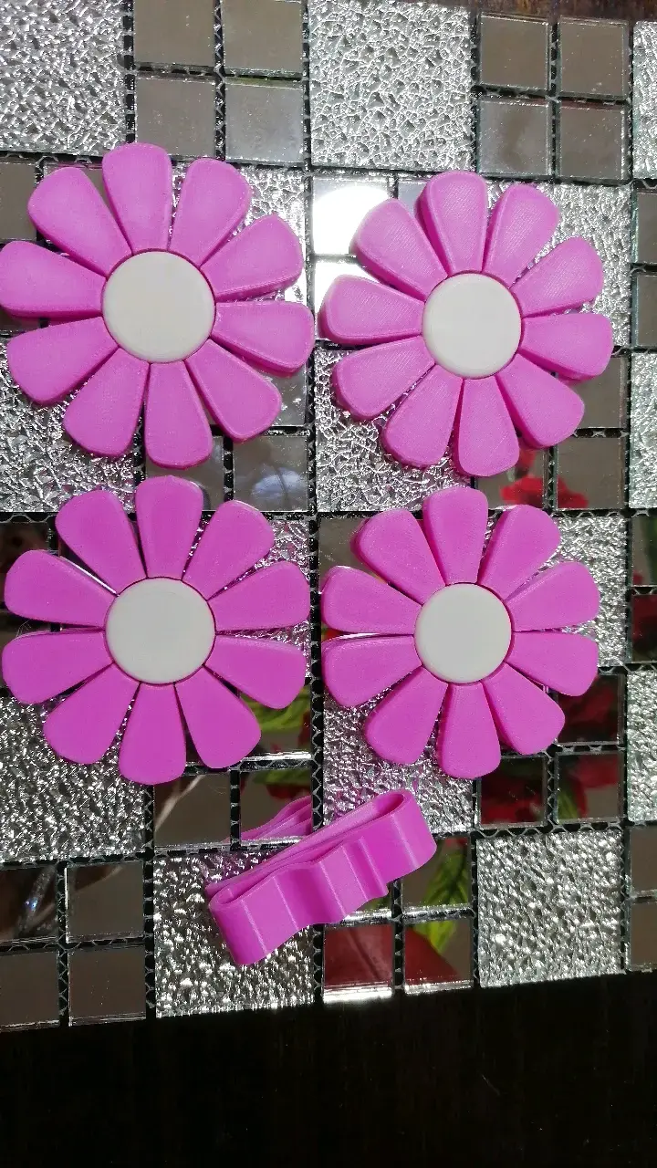 Posavasos en forma de flor rosa 3D - 1