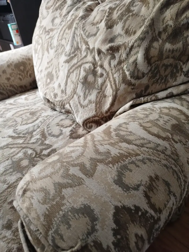 Sillón de un cuerpo en tela estampada beige - 3