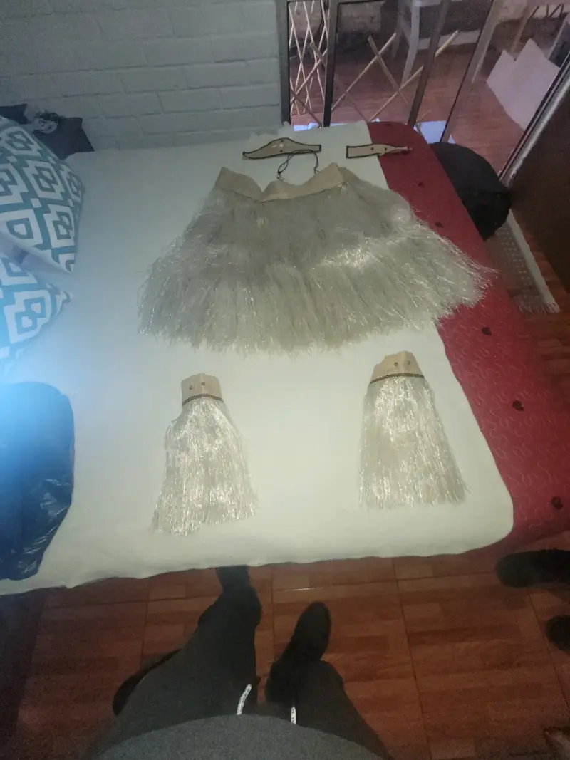 Traje típico polinesio talla L con fibras natura - 4