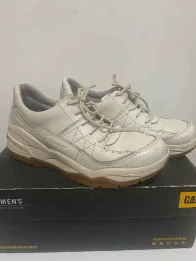 Zapatillas blancas de cuero para mujer CAT - miniatura 2