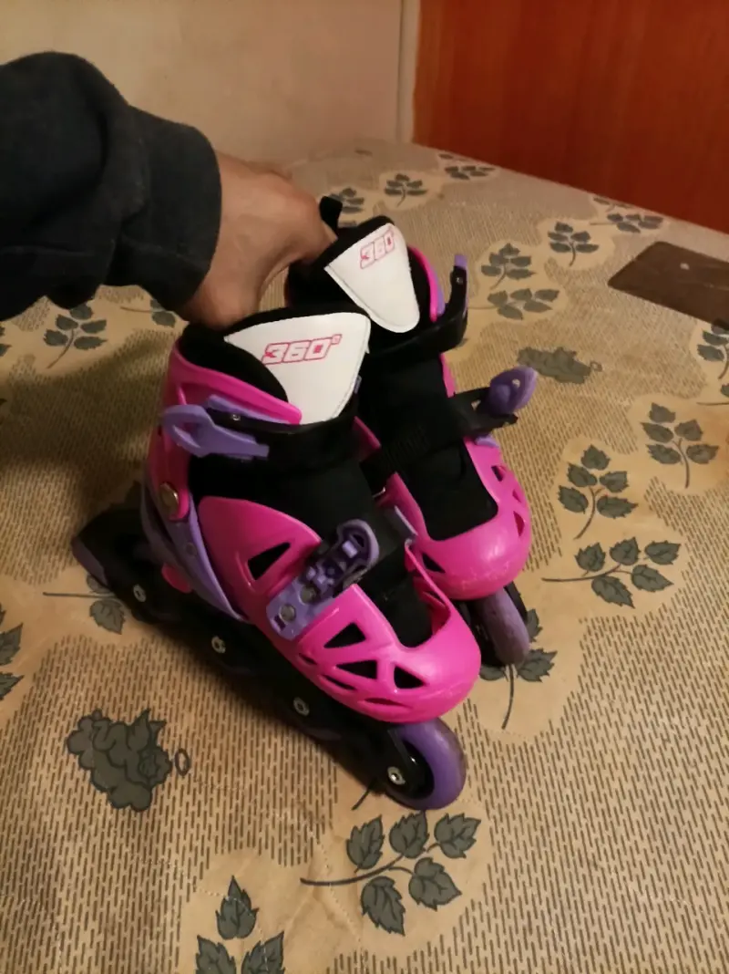 Patines en línea para niños color rosa y morado - 2