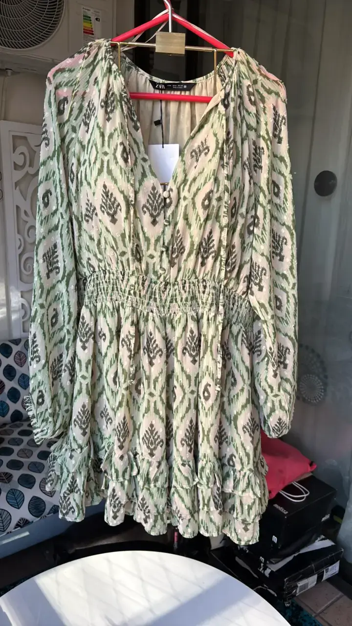 Vestido estampado bohemio Zara talla Mi - 1