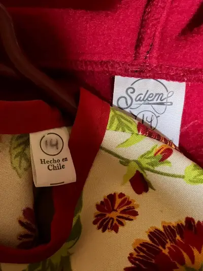 Vestido Huasa Talla 14  con abrigo rojo elegante - miniatura 6