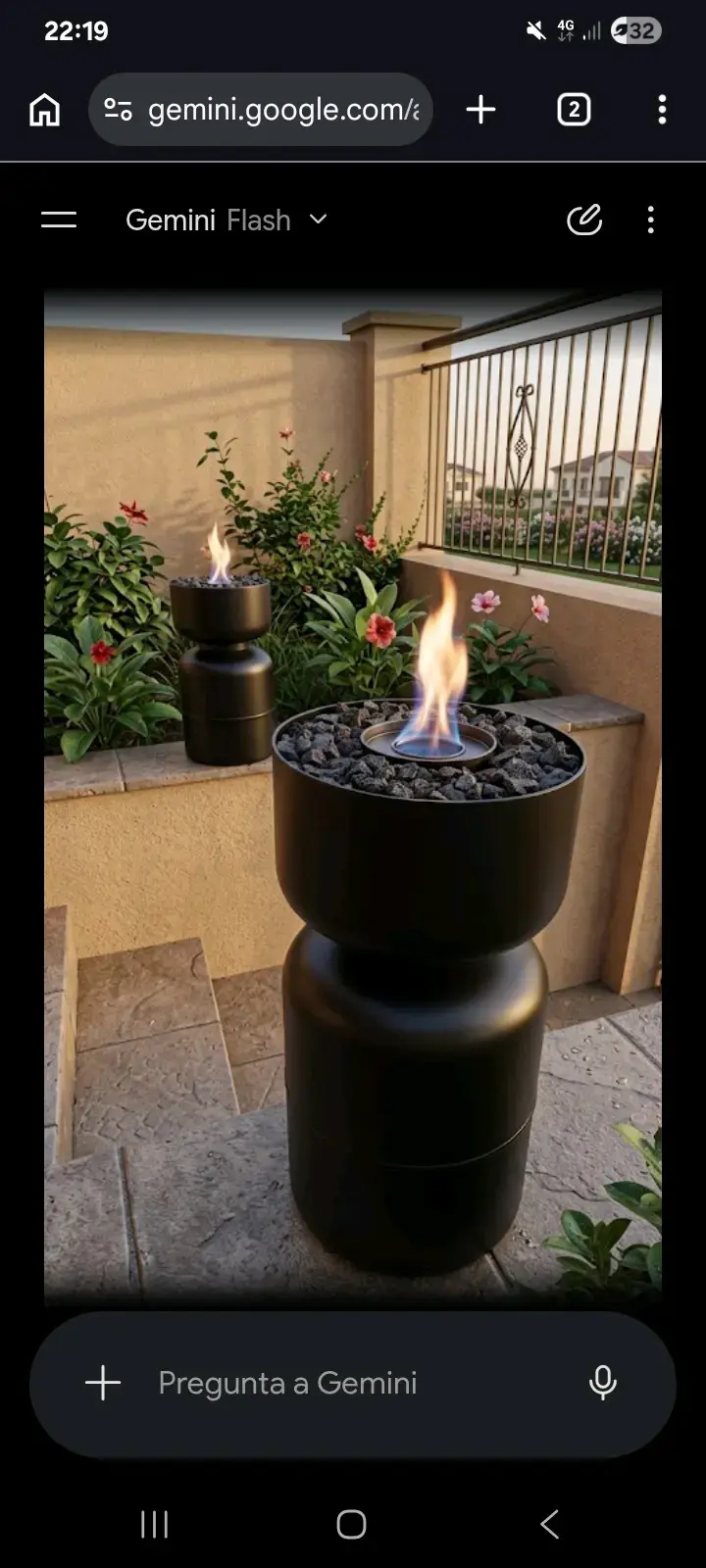 Brasero de jardín portátil negro