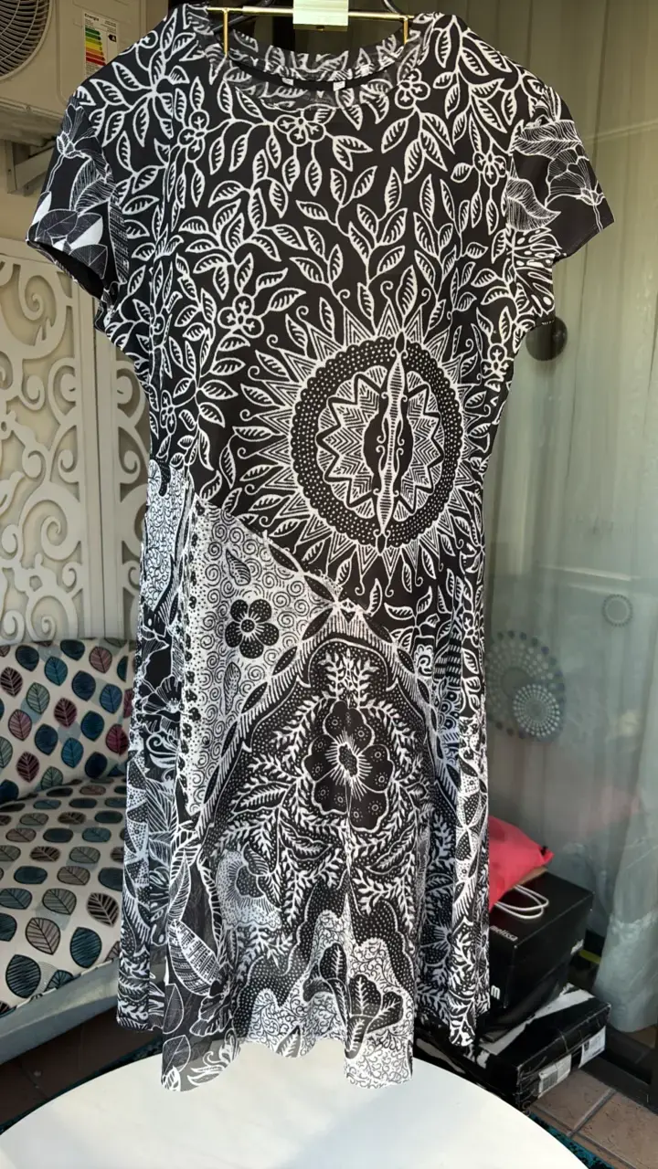 Vestido Desigual tull negro con blanco - 1
