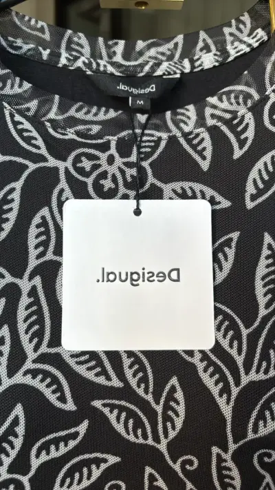 Vestido Desigual tull negro con blanco - miniatura 5