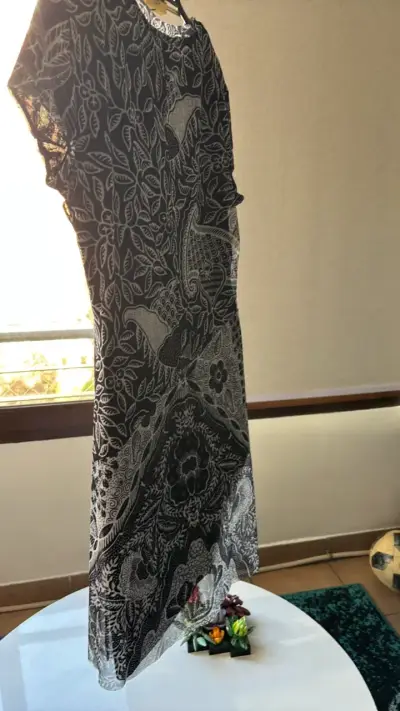 Vestido Desigual tull negro con blanco - miniatura 6