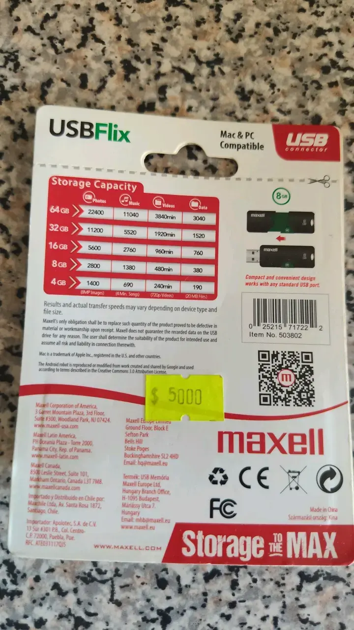 Pendrive Maxell USBFlix 8GB compatible Mac y PC - 2