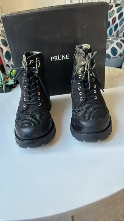Botines negros con brillo Prüne para mujer - miniatura 1