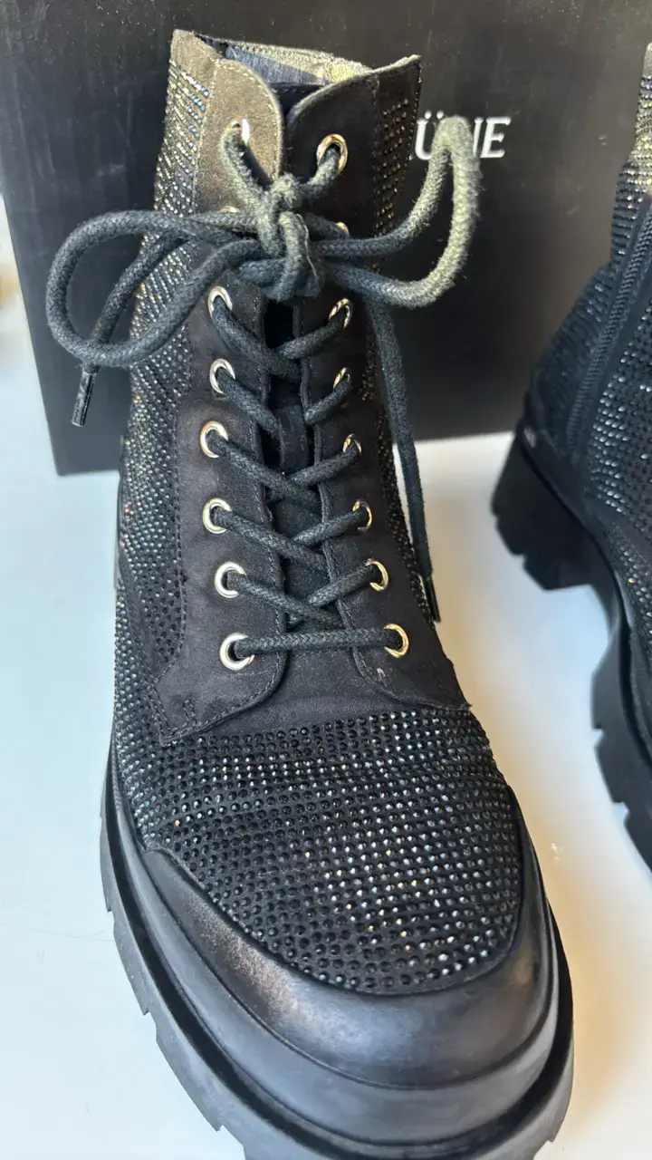 Botines negros con brillo Prüne para mujer - 2